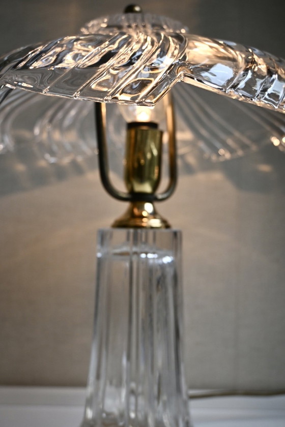 Image 1 of French crystal table lamp in the style of Cofrac Art Verrier