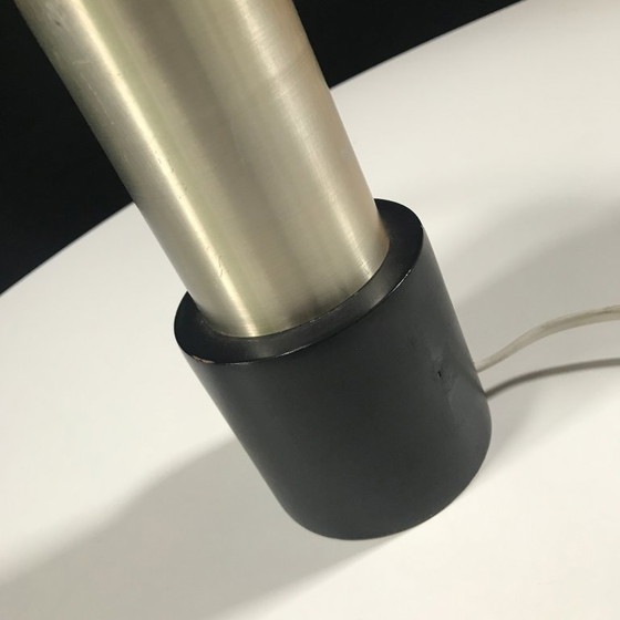 Image 1 of Lampada da tavolo vintage - Anelli - Acciaio/legno - Era spaziale - 1970