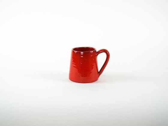 Image 1 of Rode keramische mok, Italiaans design, jaren 60, gemaakt in Italië.