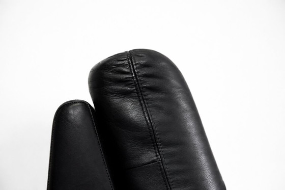 Image 1 of Vintage Mid-Century German Modern Minimalist Leather & Chrome Modular Sofa from Klöber, 1980s, Set of 4