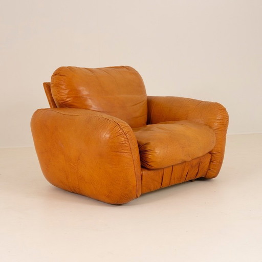 Ledersessel von Arrigo Arrigoni für Busnelli, 1970er Jahre