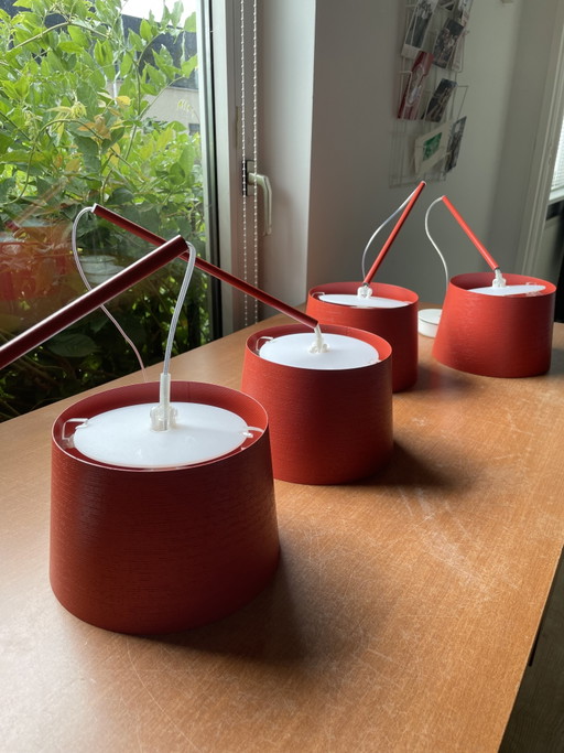 4 x Foscarini Twiggy lamps (Mini) – hanglampen, Plastic, Fiberglass