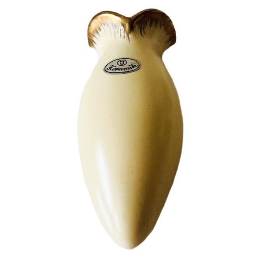 Vase mural vintage en céramique, crème, Ü Keramik, années 1960