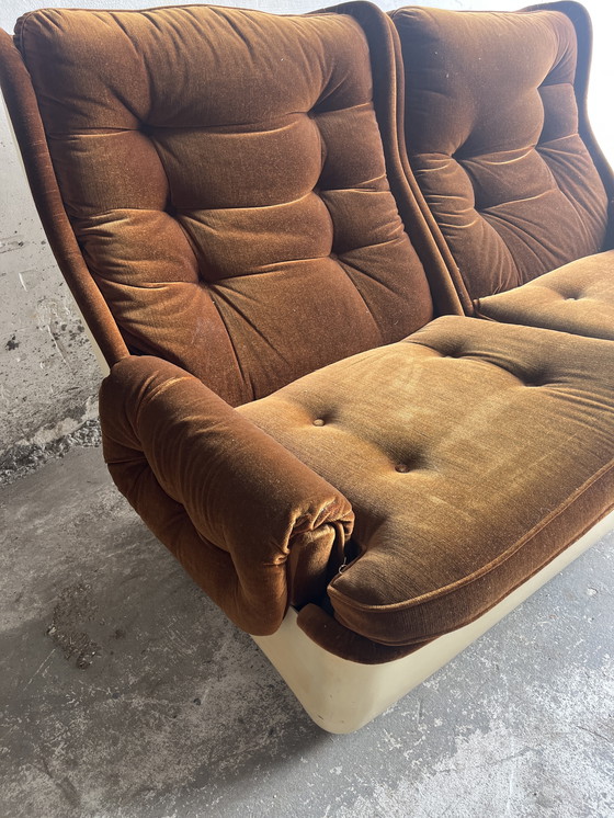 Image 1 of Airborne Modular 4-Sitzer Sofa aus braunem Samt, 1970