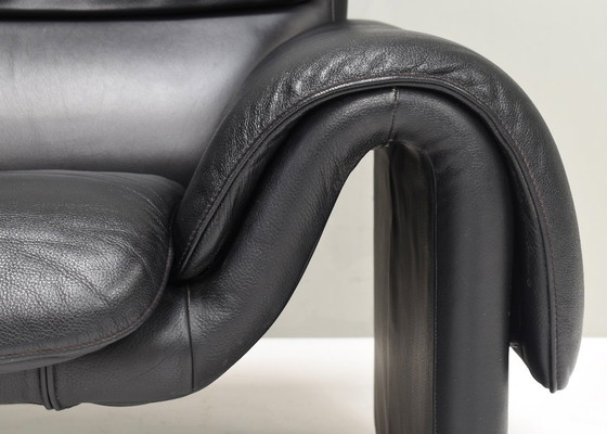 Image 1 of De Sede DS-2011 Divano a due posti in pelle nera, Svizzera - anni '80-'90 circa