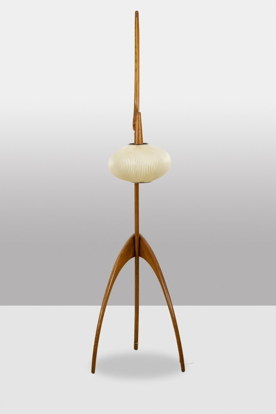 Image 1 of François Rispal. Lampe de sol, modèle « Mante religieuse ». Années 1950-60