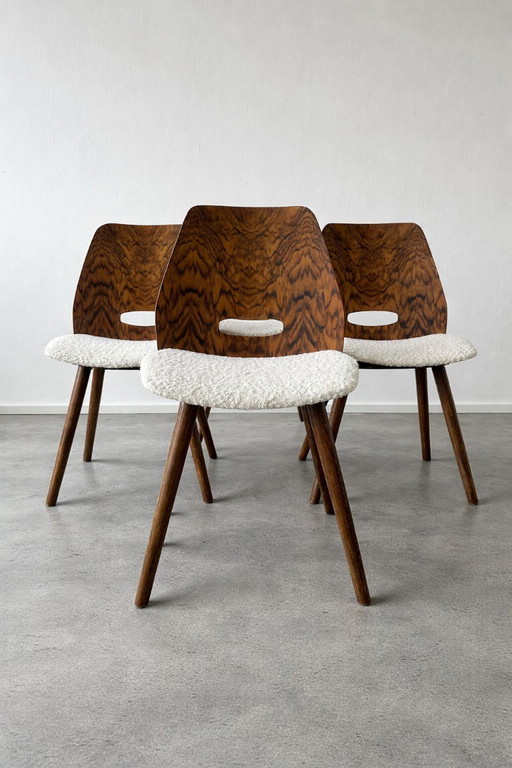 Set aus 4 Mid-Century TATRA Esszimmerstühlen