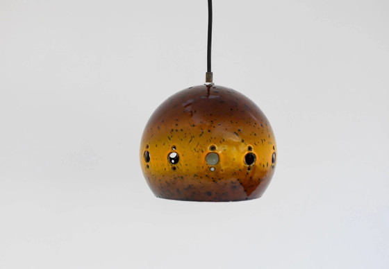 Image 1 of Suspension vintage émaillée attribuée à Hustadt Leuchten, années 1970
