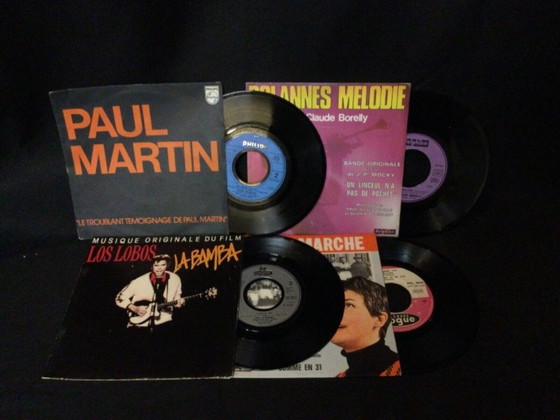 Image 1 of Lot de 3 disques vinyles 45 tours vintage - G. Palma, Los Lobos, J.C. Borelly - 2Y06