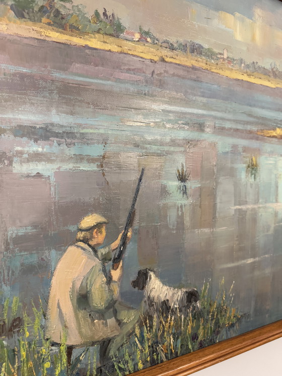 Image 1 of Tableau scène de chasse Suzette MEZIE