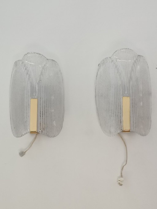 Set of wall lamps by Carl Fagerlund for Orrefors 1970s
