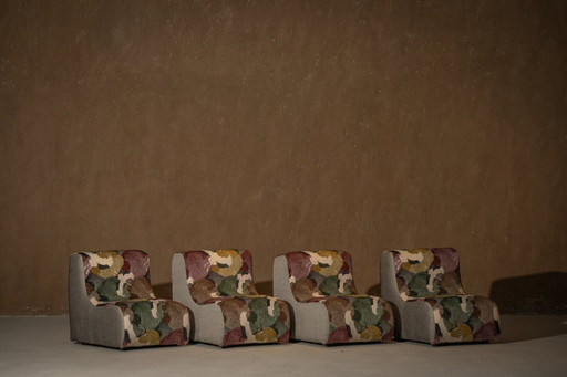 Italian Modular Sofa (1970) in Freedom Flight Velvet – 4-Piece