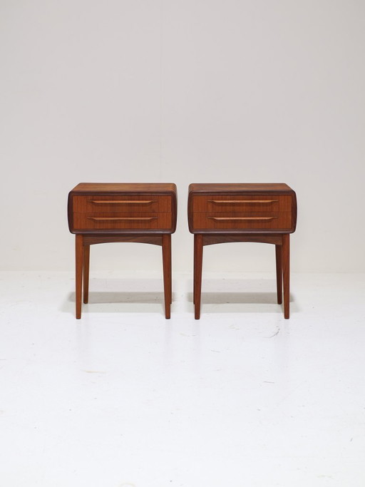 Nachtkastjes Johannes Andersen teak Silkeborg Deens 1960s