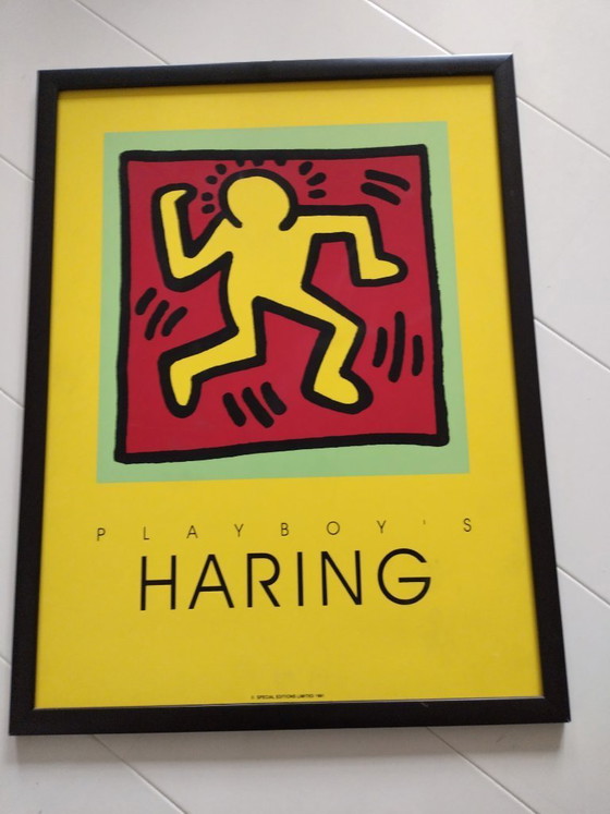 Image 1 of Keith Haring Playboy Zeefdruk (framed)