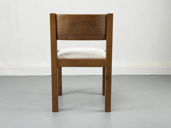 Image 1 of Brutalist Smoked Oak Dining Chairs, 1970s Set of 6