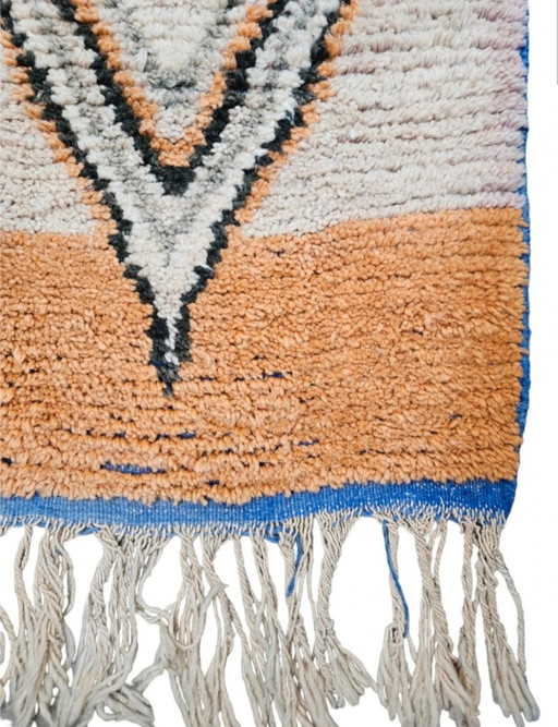Handgeknoopt oosters wol Berber tapijt Boujad new Marokko 74x354cm