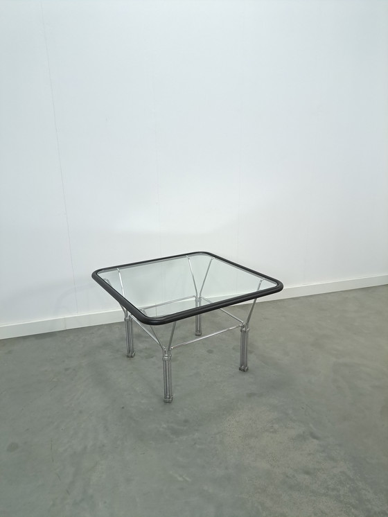 Image 1 of Tavolino da caffè in vetro anni '70 con base cromata