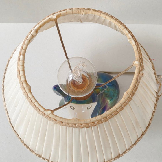 Image 1 of Vintage 1960s Iridescent Ceramic Dog Lamp by Maison Verceram