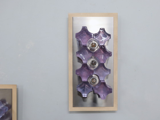 Image 1 of Sculptural Poliarte Murano Glass Wall Sconces 1970s, Set of 2