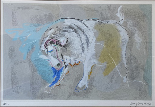 Ger Jansen (1936) Serigrafia Creatura leggendaria 2 1986