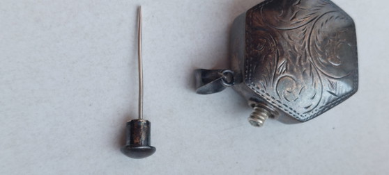 Image 1 of Vintage 925 sterling zilveren zeshoekige parfumfleshanger