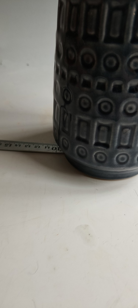 Image 1 of Vaso vintage 1970 Scheurich Inka in ceramica Germania Ovest blu