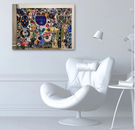 Soufiane Chaouaou – Original Colorful Painting – Acrylic & Marker – 60x80 cm – Paintings & Drawings (photo 2 of 4)