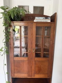 Antique Art Deco wooden wall cabinet / china cabinet