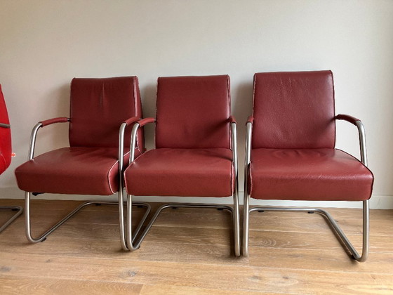 Image 1 of 6 chaises de salle à manger en cuir Jess Design, modèle Hunk
