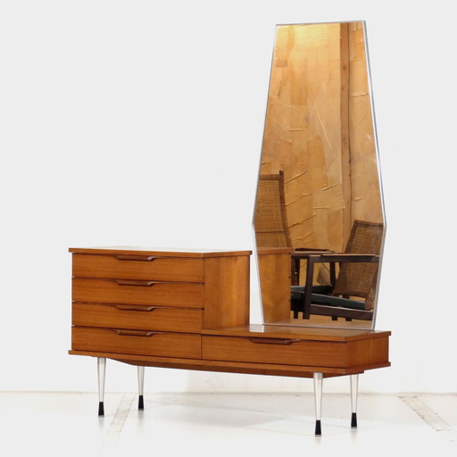 Coiffeuse vintage Mid Century en teck, années 1960