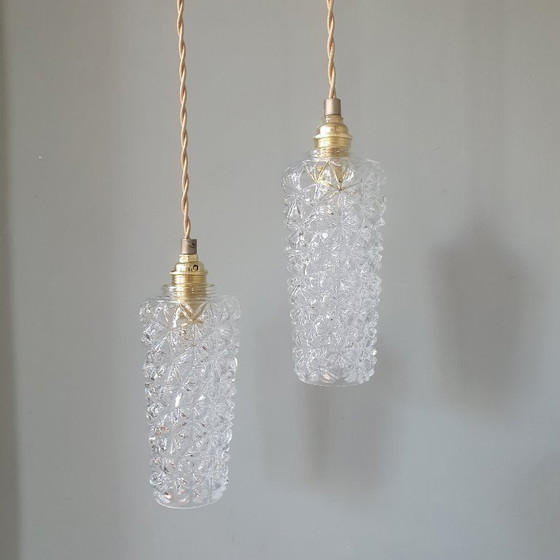 Set Lampade a sospensione Vintage Texture Vetro - Design Mid-century. – Metal (photo 20 of 20)