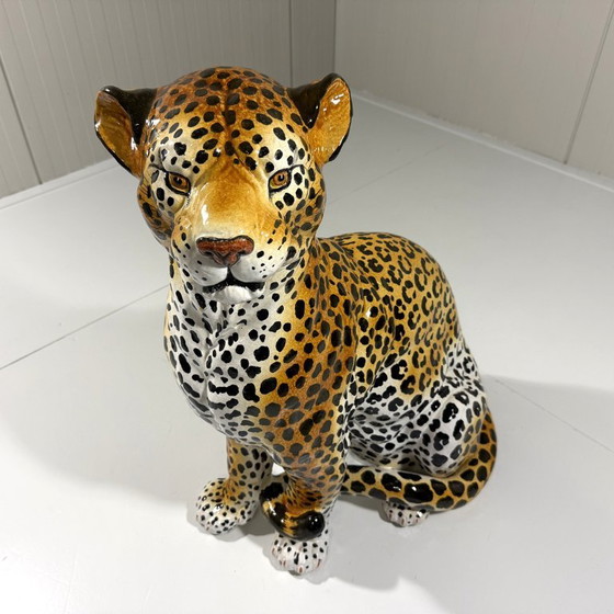 Grande Leopardo in Ceramica Italiano Anni '70 – Oggetti decorativi (photo 2 of 15)