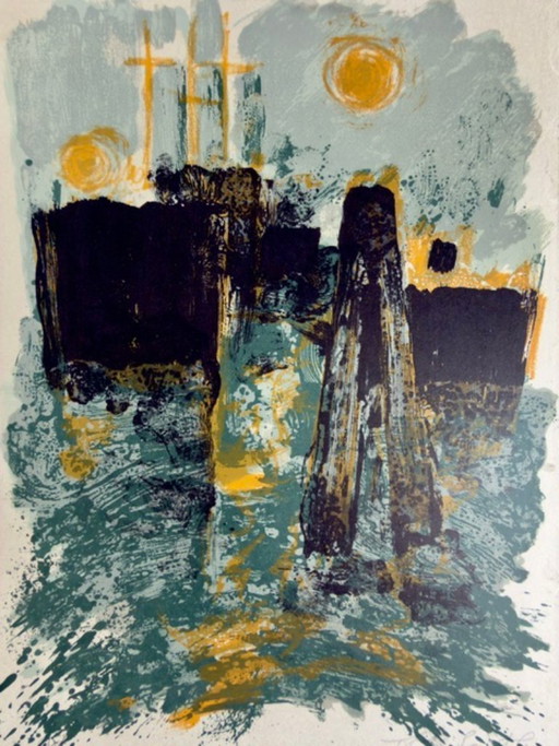 Litografia originale di Maurice-Élie SARTHOU (1911-1999) che illustra gli scritti di Arthur Rimbaud.