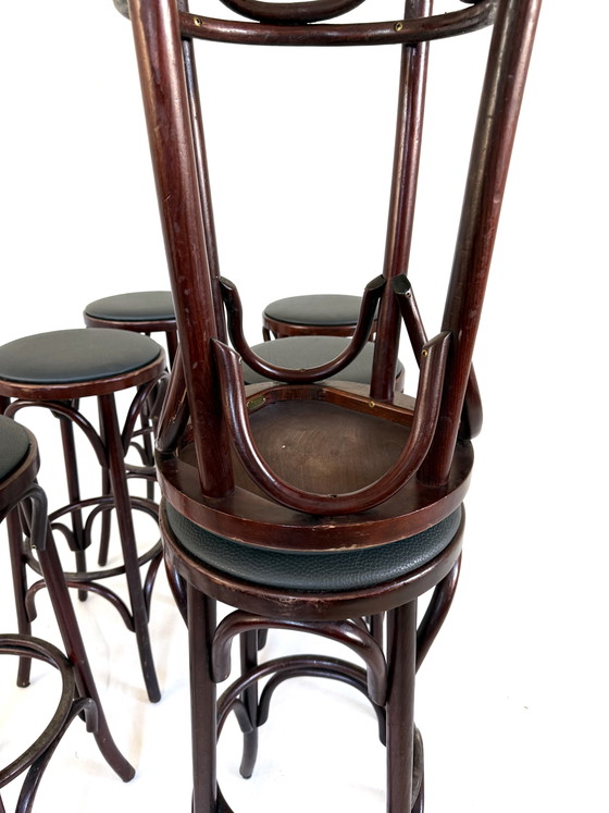 Image 1 of 2x vintage bentwood barkruk ‘80