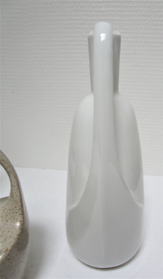 Image 1 of three soliflore vases stoneware ceramic vintage porcelain
