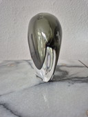 Sommerso vase with gray glass encased in clear, 1950s.