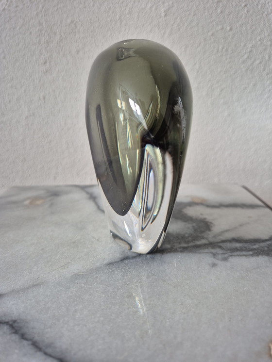 Image 1 of Sommerso vase with gray glass encased in clear, 1950s.
