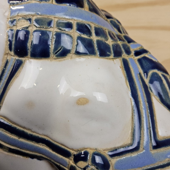 Image 1 of Vintage 70s XXL Chinese keramieken olifant plantentafel (Hoogte:42cm) kruk Chinoiserie 