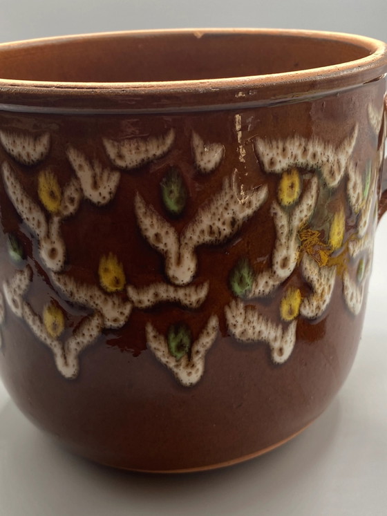 Maceta grande de cerámica con dos asas de Digoin – decoración esmaltada – Loza, Ceramic, Modern (photo 5 of 8)