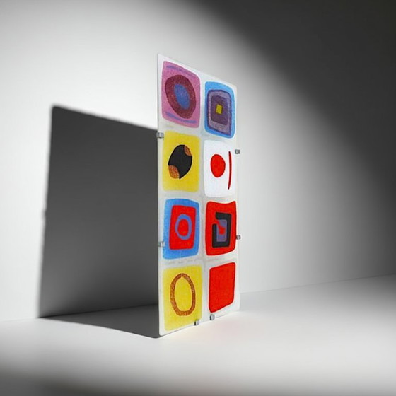 Image 1 of Vintage IKEA GYLLEN Wandleuchte - Geometrisches Glas - Julia Treutiger, 1990er Pop Art