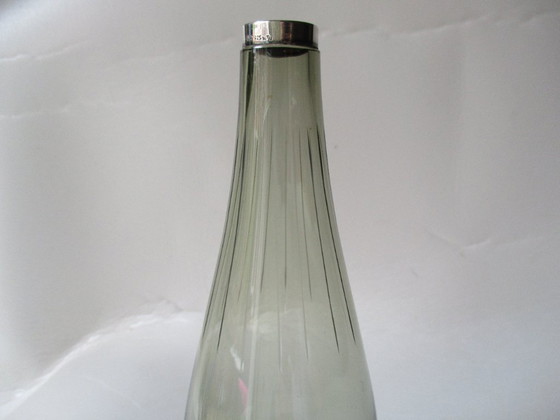 Image 1 of Jarrón soplado a boca con borde de plata 925, Wilhelm Binder, circa 1930 (alemán).