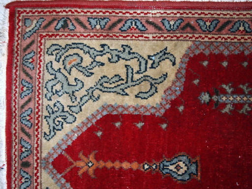 Handgemaakt antiek Turks Konya-tapijt 69 cm x 108 cm (2,9' x 3,5') jaren 1920 - 1C500