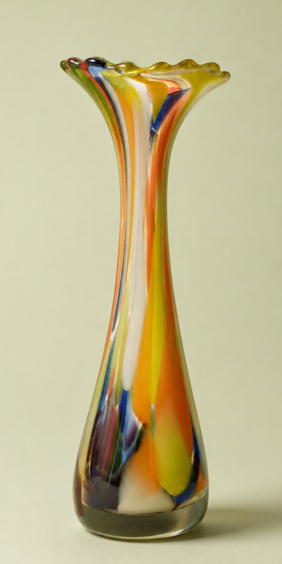 Große Mid-Century Kunstglasvase im Murano-Stil 60/70ziger – Vasen (photo 11 of 11)