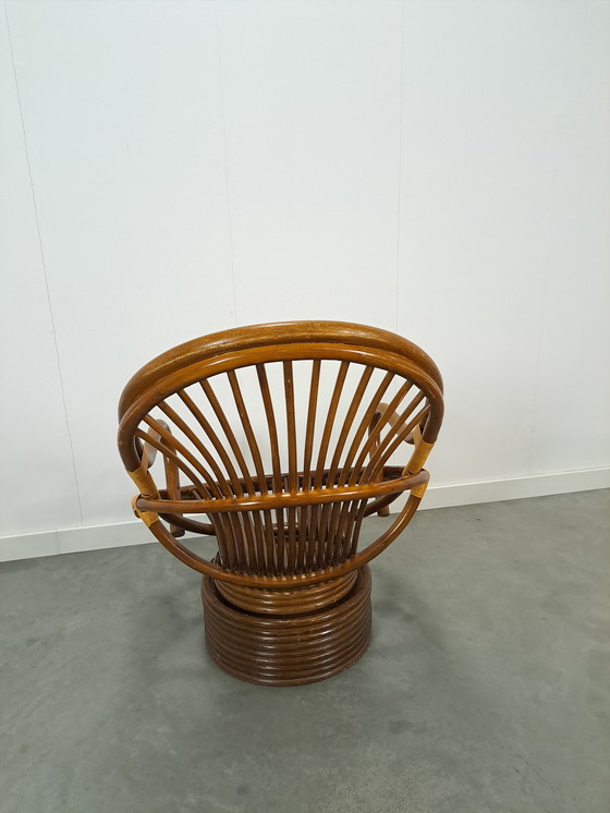 Image 1 of Rotan Manou Draai Stoel Vintage