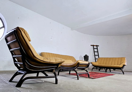 Image 1 of Set di divani e panche in stile boho vintage di metà secolo, anni '60 e '70