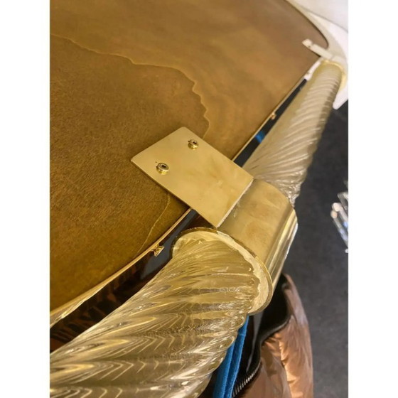 Image 1 of Klassisches italienisches Murano-Glas-Wandspiegel-Duo mit Blattgold – Torciglione-Motiv