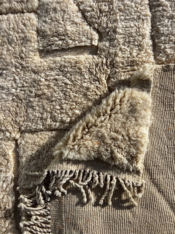 Image 1 of Tapis berbère blanc marocain 220x300 cm - Authentique tapis en laine tissé à la main