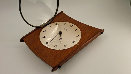 Image 1 of Junghans ATO-MAT teakhouten wandklok - Duitsland 1960