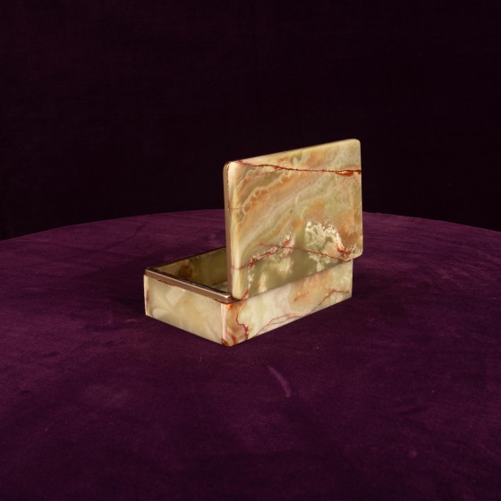 Groene Onyx en Messing Doos met Deksel, Italië 1970 – Decoratieve objecten, Marble, Italian Design (photo 8 of 18)