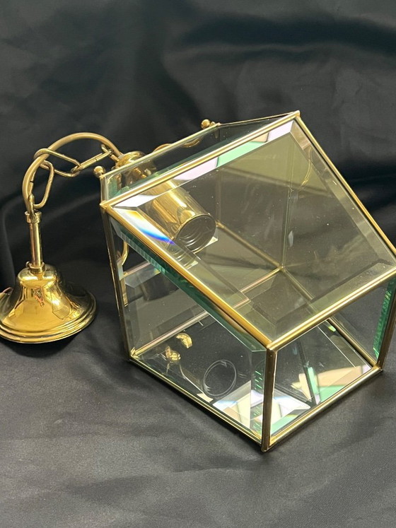 Lampada a Sospensione Lanterna Vintage E.F. Frantzen Ottone Vetro Bisellato – E F Frantzen (photo 4 of 13)